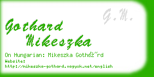 gothard mikeszka business card